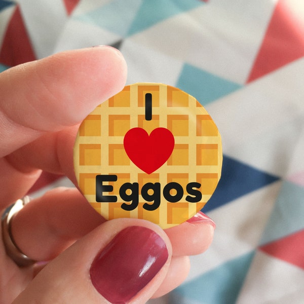 Insigne Eggos, insigne Eggo, insigne bouton gaufre, cadeau geek, épinglette drôle, rembourrage de bas, cadeau gourmand, bas de Noël