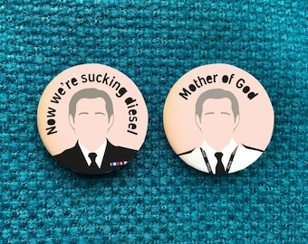 Line of Duty pin, AC-12, mother of God, Ted Hastings, now we’re sucking diesel, TV show pin, stocking filler, funny birthday gift