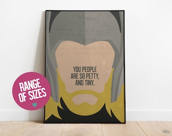 Minimalistisches Thor Filmposter, Avengers Print