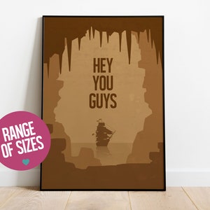 The Goonies print, hey you guys, Goonies poster, minimalist movie poster, alternative movie poster, movie art, movie prints, geek gift