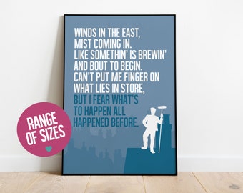 Mary Poppins print, winds in the east, minimalist movie poster, Dick Van Dyke, movie quotes, movie poster, movie art, movie prints