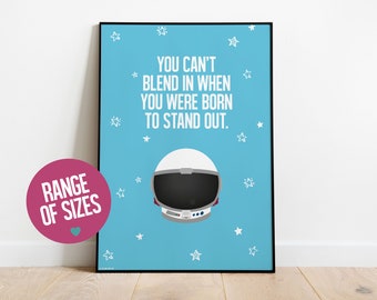 Wonder movie quote, minimalist movie poster, wonder book quote, RJ Palacio wall art, movie prints, inspirational quotes, space print kids