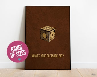 Hellraiser puzzlebox, Hellraiser poster, minimalist movie poster, Pinhead, movie quotes, movie poster, movie art, movie prints, horror print