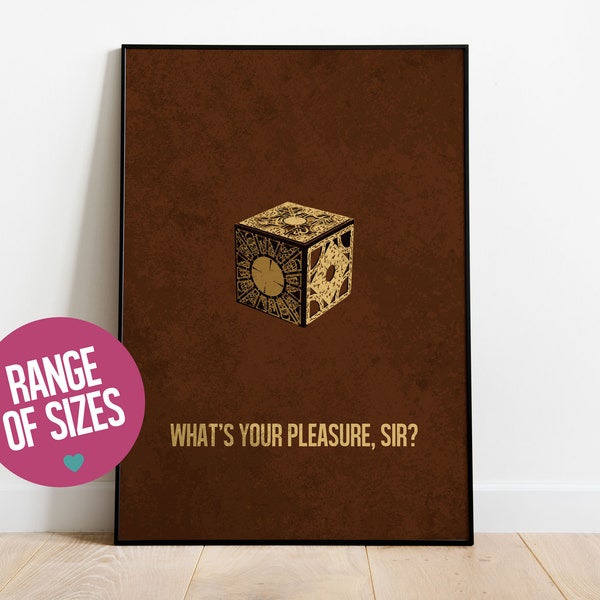 Hellraiser puzzlebox, Hellraiser poster, minimalist movie poster, Pinhead, movie quotes, movie poster, movie art, movie prints, horror print