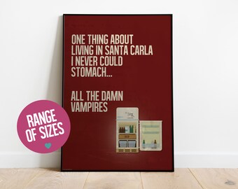 Póster con cita de la película "Los muchachos perdidos", impresión artística de vampiros de los años 80