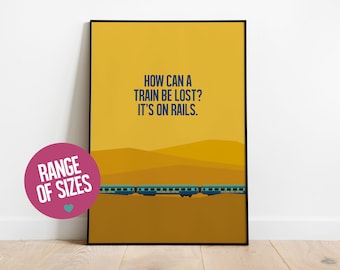 The Darjeeling Limited print, Wes Anderson print, minimalist movie poster, movie quote print, movie art