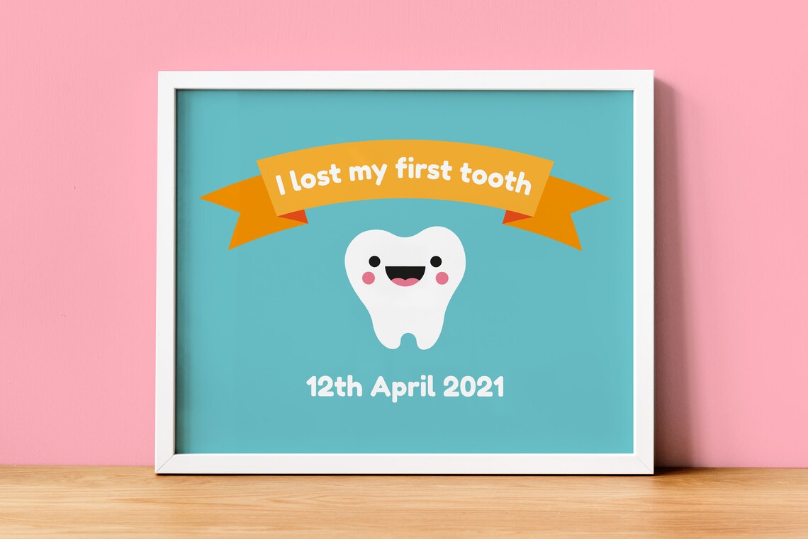 I lost my first tooth PRINTABLE tooth fairy photo prop tooth | Etsy