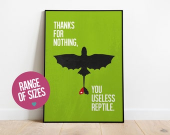 How To Train Your Dragon minimalist movie poster, Toothless dragon, HTTYD kids room art, kids wall art, kids room decor, kids room poster