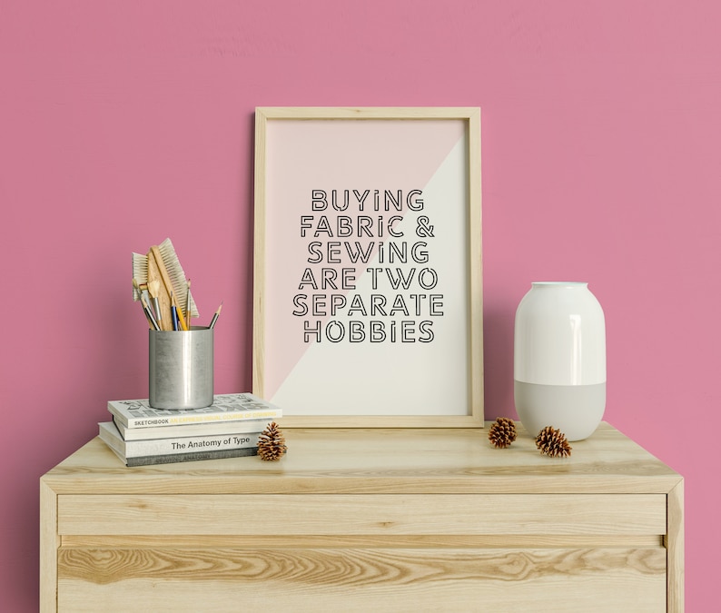 Gift Ideas for Quilters: sewing themed wall art to decorate a sewing room/hobby area