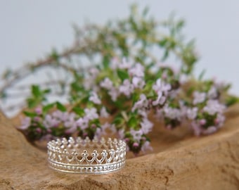 Crown Ring - Sterling Silver Crown - Princess Ring - Little Crown - Promise Ring - Tiara Ring -