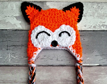 Newborn Fox Earflap Hat