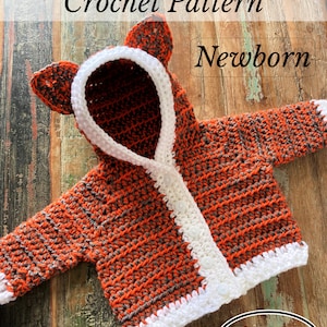 Newborn Baby Fox Crochet Hoodie Pattern (PDF)