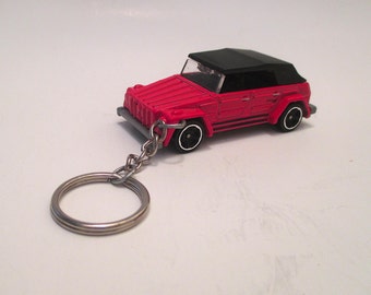 Car Keychain Volkswagen Thing, VW Thing Convertible Car, Sleutelhanger, Die Cast keychain, Mens or Womens keychain, Mens or Womens gift,