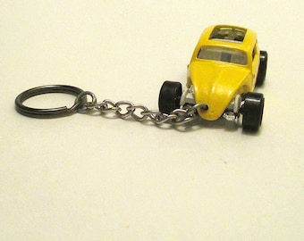 Volksrod VW Beetle keychain, Volkswagen keychain, VW beetle Hot Rot, Rat Rod, Mens or Womens keychain, Mens or Womens gift