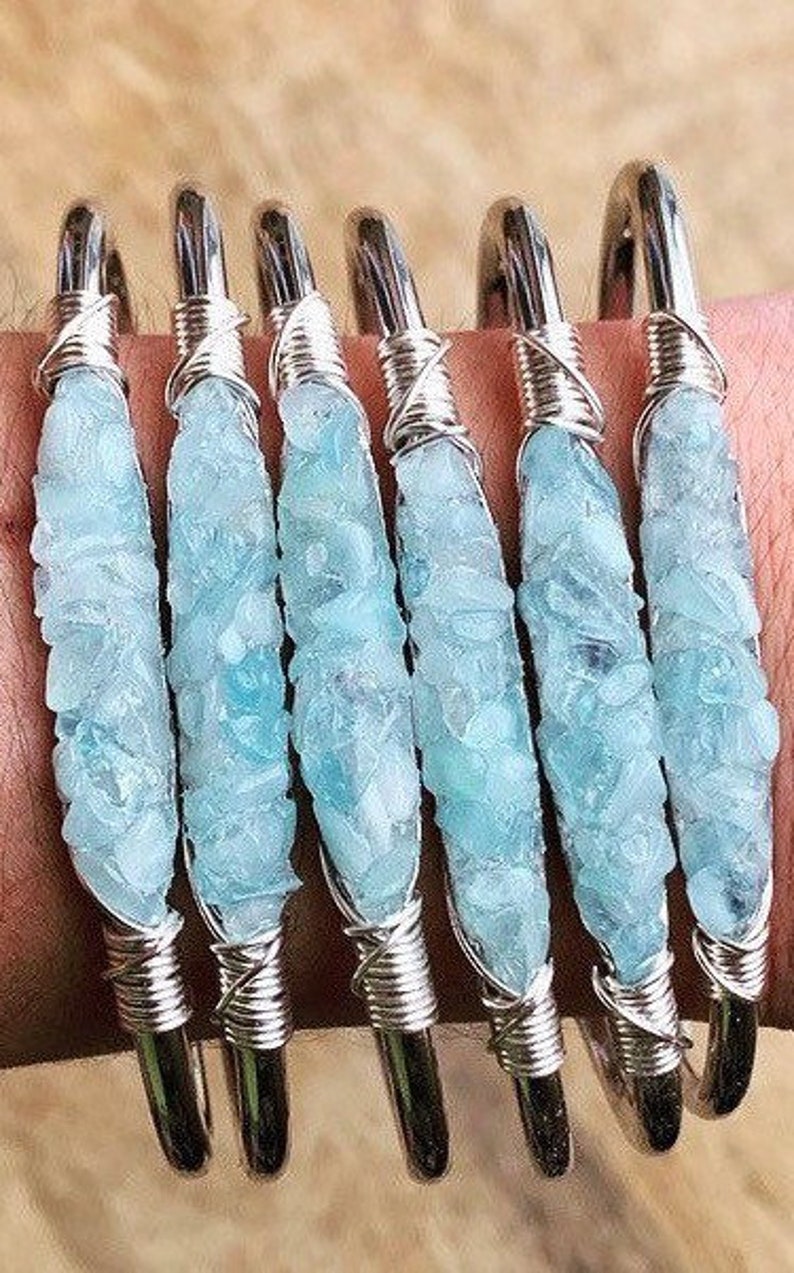 Aquamarine bracelet, aquamarine jewelry, crystal bracelet, march birthstone, march bracelet, gemstone bracelet, bridesmaids bracelet image 2