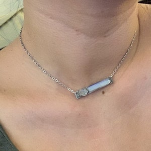 Natural Quartz/Raw Quartz necklace, april birthstone necklace, crystal necklace, gemstone jewelry, bar necklace, herkimer diamond necklace