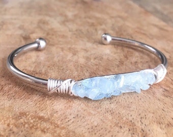 Aquamarine bracelet, aquamarine jewelry, crystal bracelet, march birthstone, march bracelet, gemstone bracelet, bridesmaids bracelet