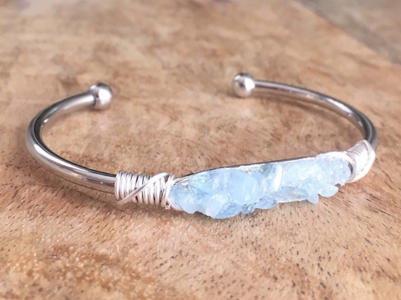 Aquamarine bracelet, aquamarine jewelry, crystal bracelet, march birthstone, march bracelet, gemstone bracelet, bridesmaids bracelet image 1