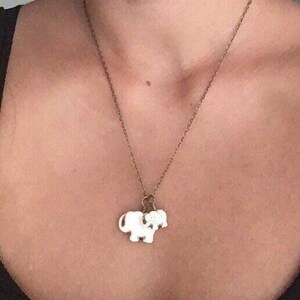 Mother's day gift, gift for mom, Elephant necklace, gemstone jewelry, family necklace, good luck necklace, mommy necklace, baby necklace