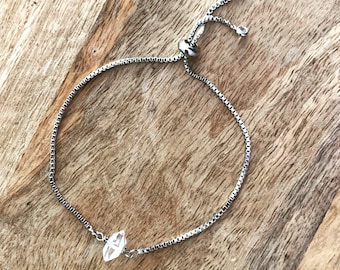 Natural Quartz/Raw Quartz bracelet, april birthstone bracelet, crystal bracelet, quartz bracelet, herkimer diamond bracelet