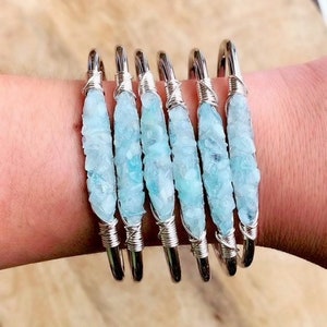 Aquamarine bracelet, aquamarine jewelry, crystal bracelet, march birthstone, march bracelet, gemstone bracelet, bridesmaids bracelet image 3