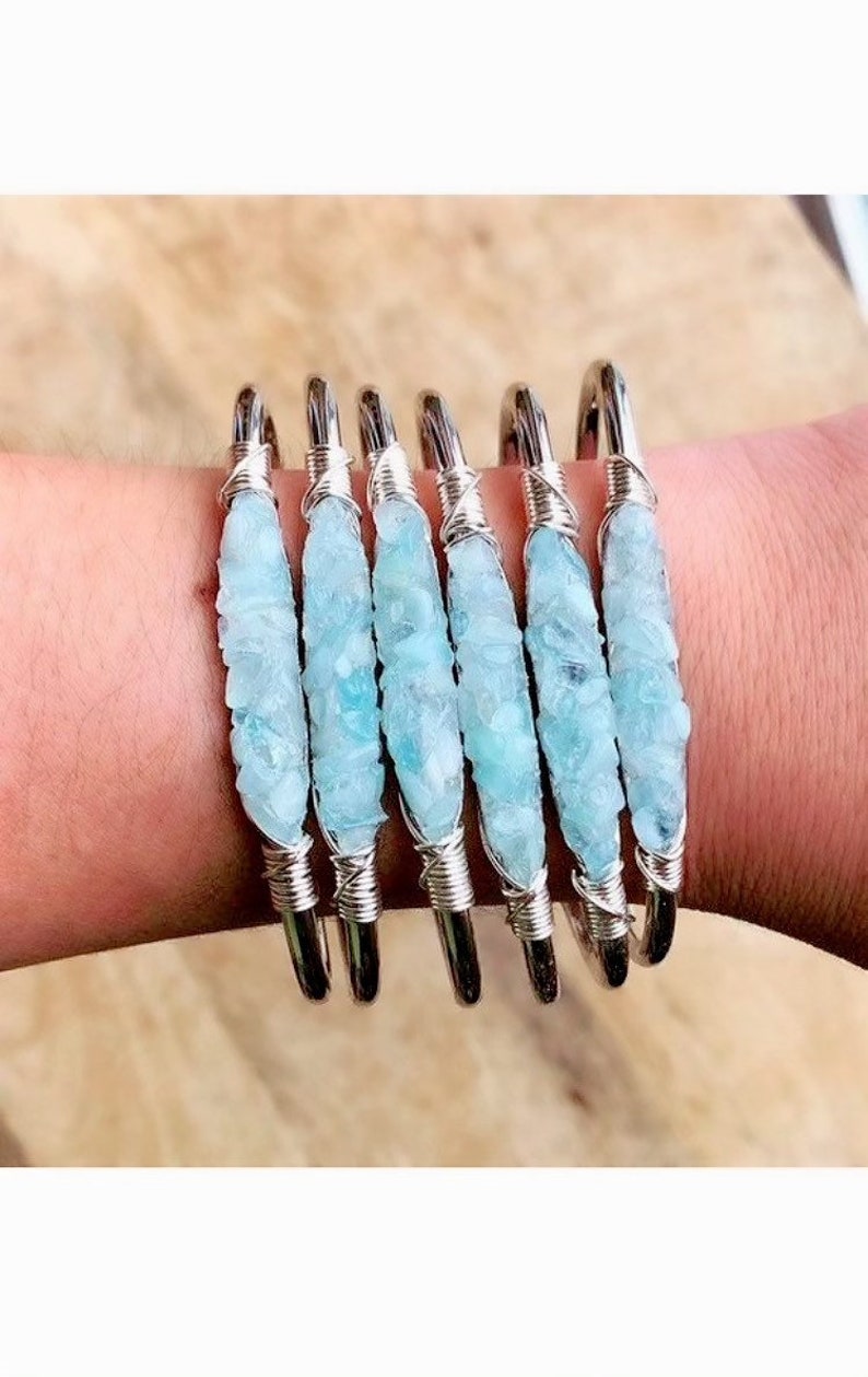 Aquamarine bracelet, aquamarine jewelry, crystal bracelet, march birthstone, march bracelet, gemstone bracelet, bridesmaids bracelet image 3