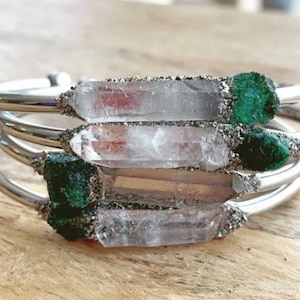 Emerald bracelet, may birthstone bracelet, crystal/quartz bracelet, crystal bracelets, natural quartz bracelet, emerald green bracelet