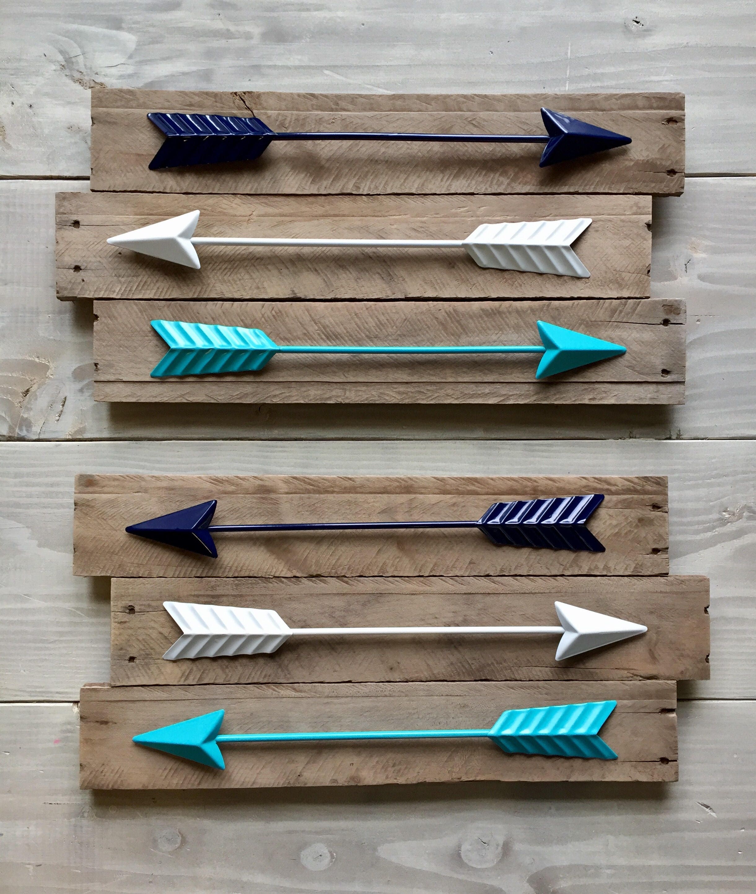 Metal Arrow Wall Decor / 3 Metal Arrows / Reclaimed Wood ...