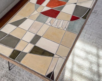 Handmade ceramic tile coffee table