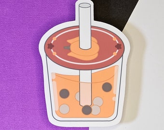 Pumpkin Spice Bubble Tea Die-Cut sticker
