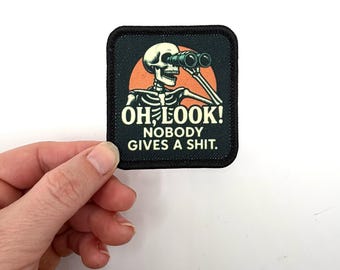Oh Look! Nobody gives | Sublimation | Printed Patch | sew on | iron on | hook | funny