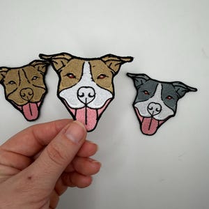 Pitbull Dog Patches | Dog patch | sew on | iron on | hook |