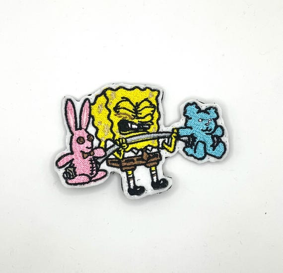 Sponge Cartoon weightlifting  Embroidered Patch