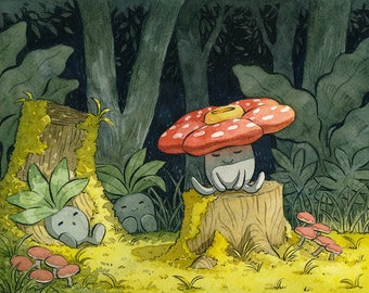 Resting Vileplume and Oddish