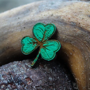 Wooden Shamrock Pin for St Patrick's Day image 4
