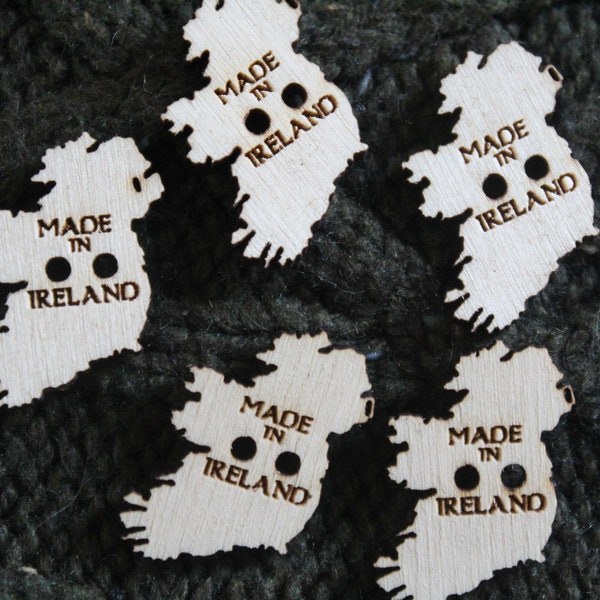 Made In Ireland Wooden Buttons Irish Map Wood Nature Buttons Rustic Novelty Handmade Accessories Irish Flair Wooden Cool Button Patterned