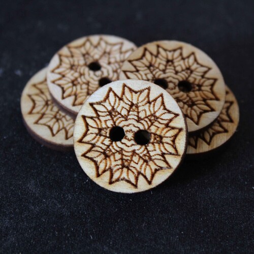 Wooden Buttons Wood Are Bark Crafts Boho Fun Button Flair Etsy