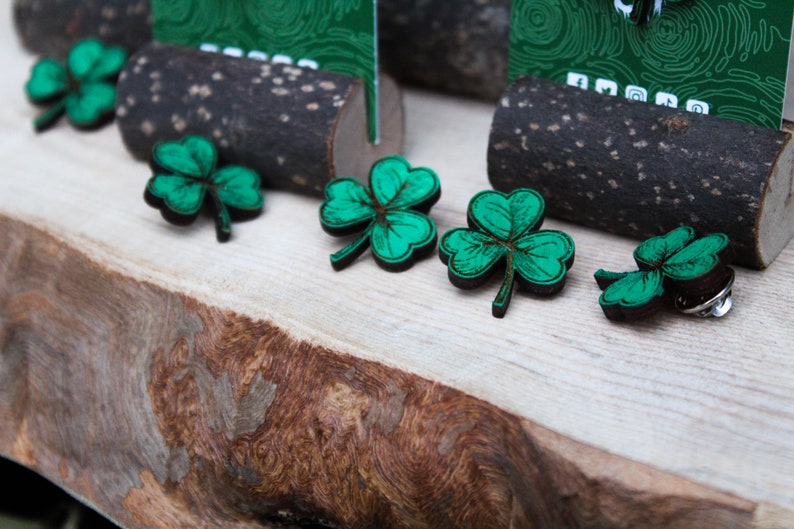 Wooden Shamrock Pin for St Patrick's Day image 7