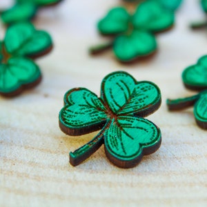 Wooden Shamrock Pin for St Patrick's Day image 2