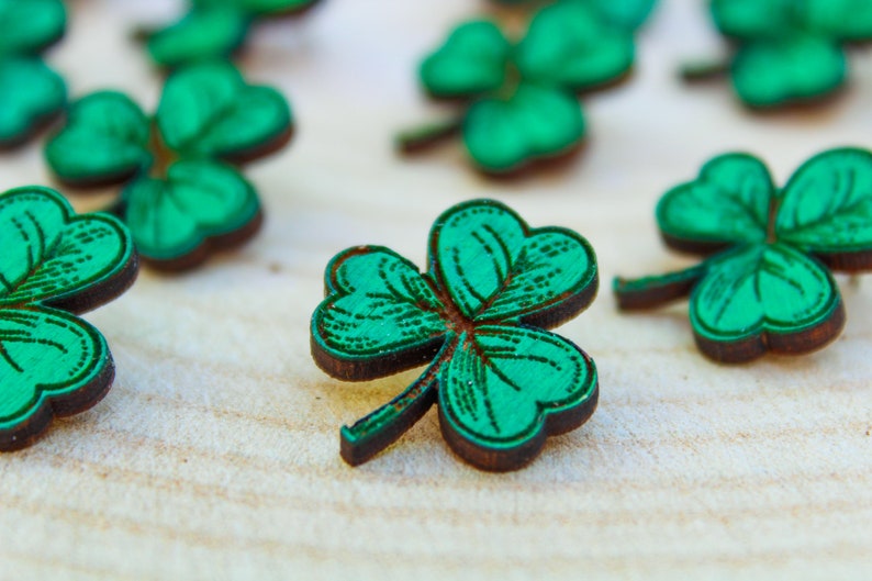 Wooden Shamrock Pin for St Patrick's Day image 2