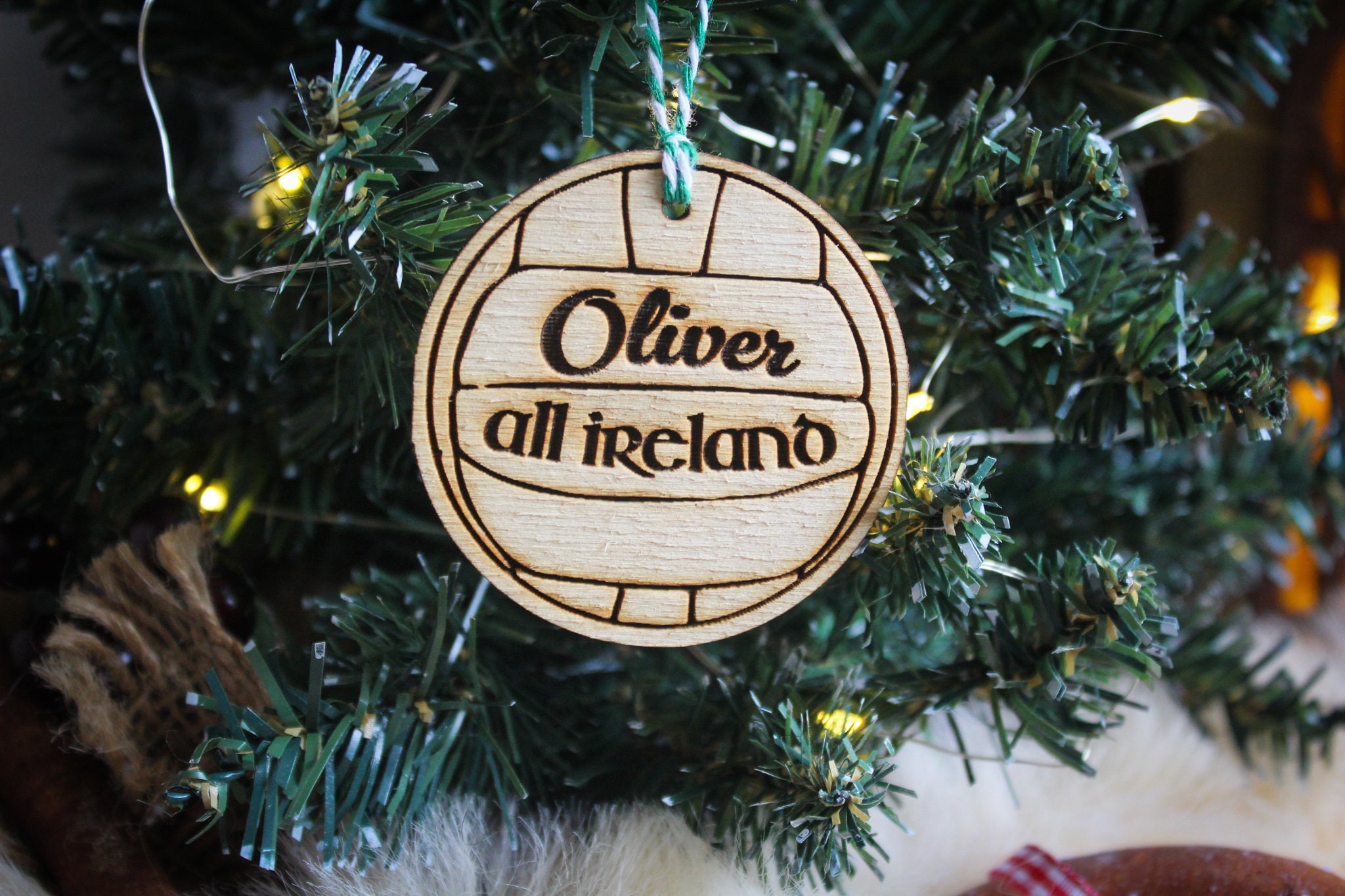 Personalised Gaelic Ball Christmas Ornament GAA Sport Wood - Etsy