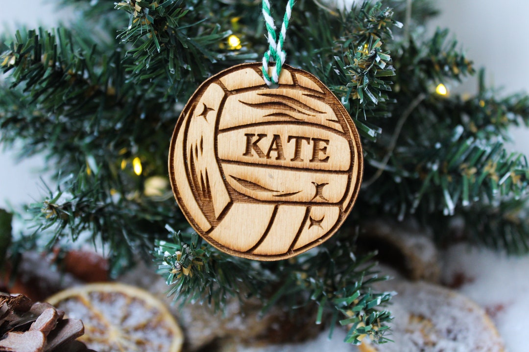 Personalised Netball Christmas Ornament Ball Sport Wood Custom Bauble