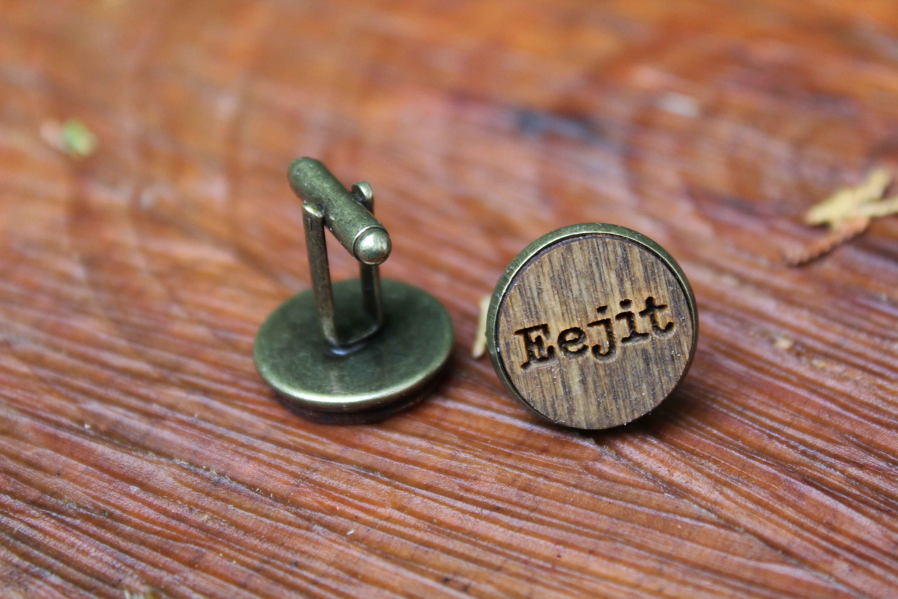 Buck Eejit cufflinks wood silver bronze plated irish slang Etsy