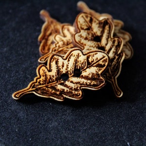 Eikenblad houten knopen Hout ambacht leuk Knop Flair Handgemaakt houtgestookt laservest eikelboom natuur rustiek handgemaakt naaien gebreid