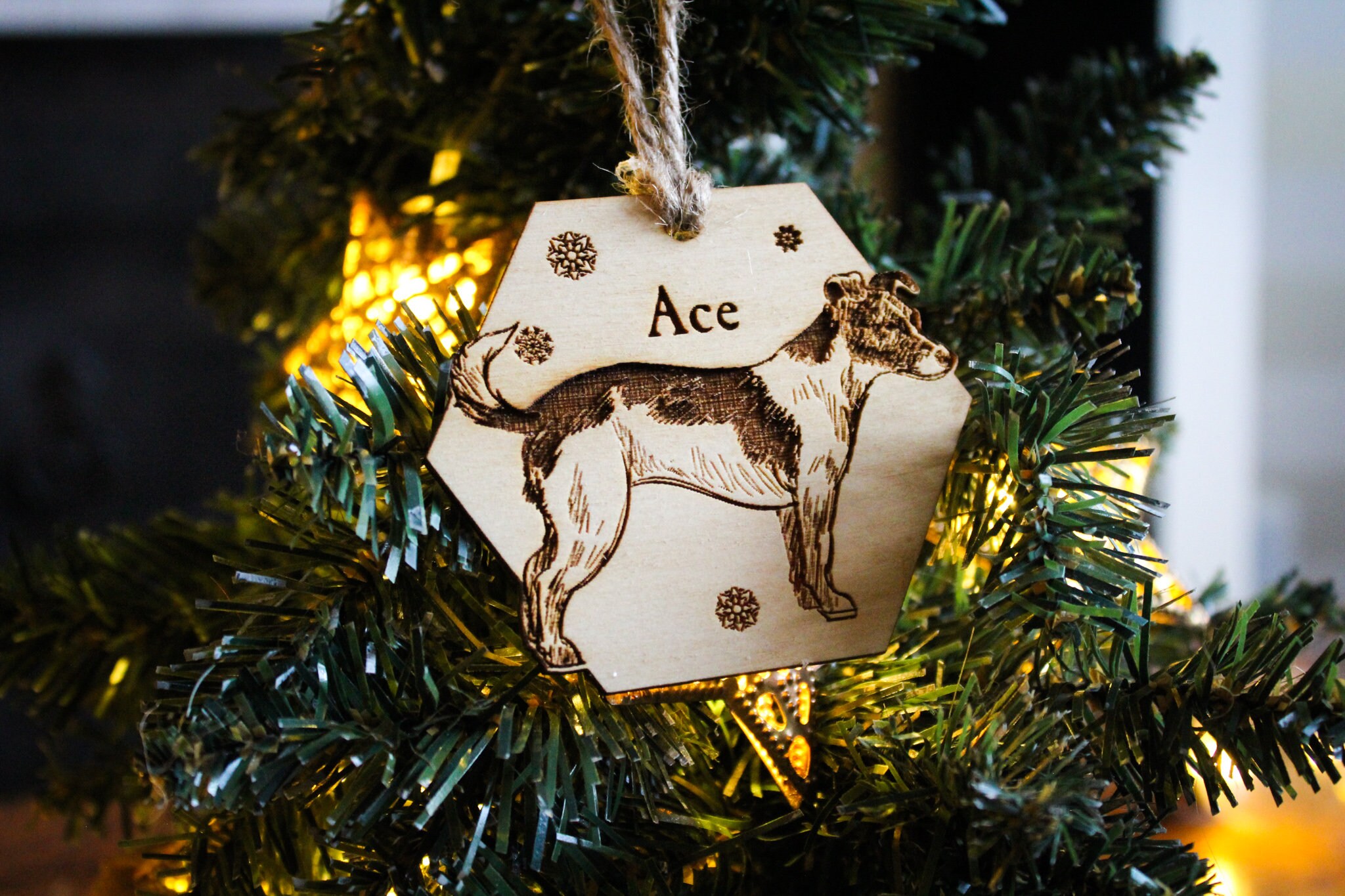 Jack Russell personalisierte Holz Kugel Ornament Hund Name Rasse Geschenk  schrulligen rustikalen Laser Holz verbrannt verzierthund Liebhaber Haustier  Dekoration - .de