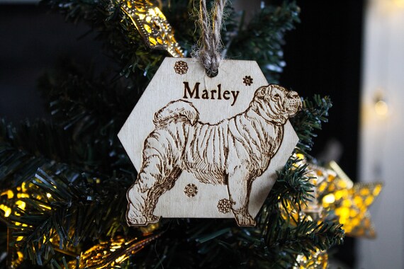 Shar Pei personalisierte Holz Kugel Ornament Hund Name Rasse Geschenk  schrulligen rustikalen Laser Holz verbrannt verzierthund Liebhaber Haustier  Dekoration - .de