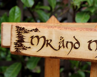 Sweetheart Table Sign Fantasy Wedding Decor Package Mr and Mrs Sign Head Table Wedding Personalised Rustic Wood Pyrography Themed
