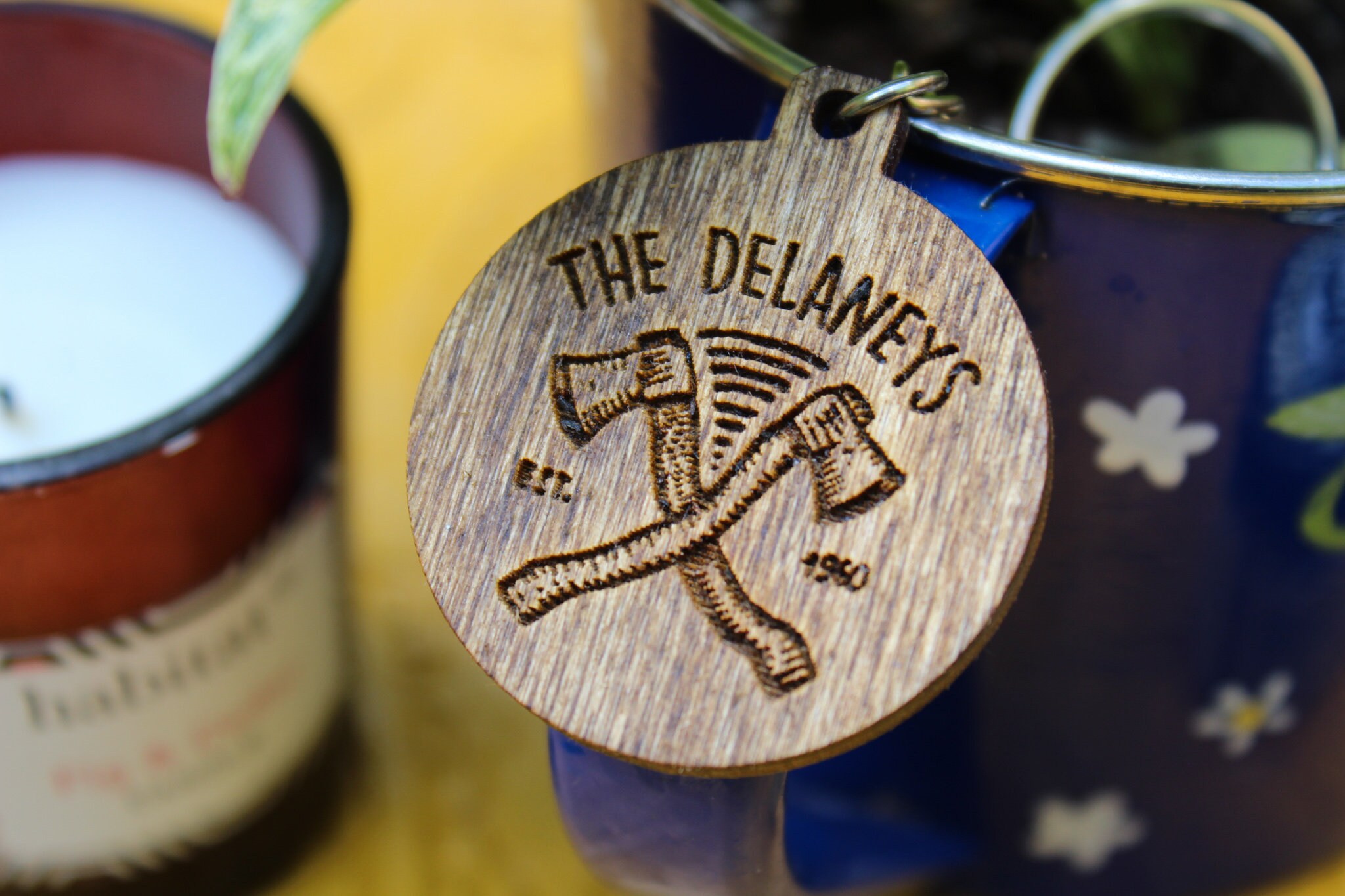 Personalised wooden Keyring house home new first gift rustic | Etsy