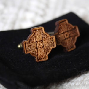 Celtic Wooden Cross Necklace, Unique Rosewood Celtic Cross Pendant