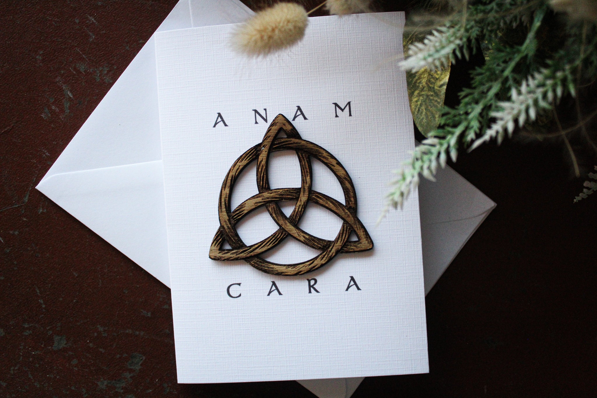 Anam Cara Card Wooden Gaelic Expression Soul Friend Mate